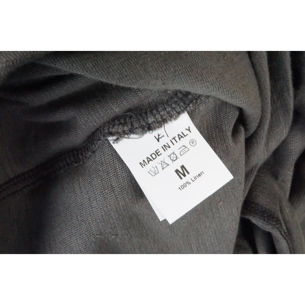 Isaia Napoli Solid Gray 100% Linen Short Sleeve T Shirt Sz M  Brand New - Picture 6 of 6